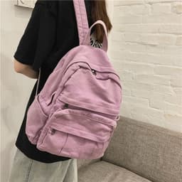 image-Schoolbag female ins Hong Kong Fengsen retro old college student backpack female European and American fashion washed rucksack
