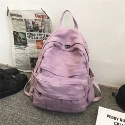 image-Schoolbag female ins Hong Kong Fengsen retro old college student backpack female European and American fashion washed rucksack