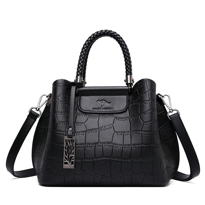 image-Women's Large-Capacity PU Messenger Bag - Red Zipper Street Style