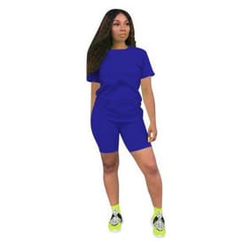 image-16-Color Solid-Color Sportswear Two-Piece Set Coffee XXL for Women
