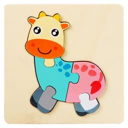 image-Wooden Geometric Puzzle Blocks - Ages 1-3