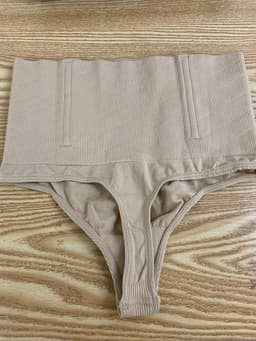 image-Women's High-Waist Shaping Thong - Nylon Seamless Tummy Control