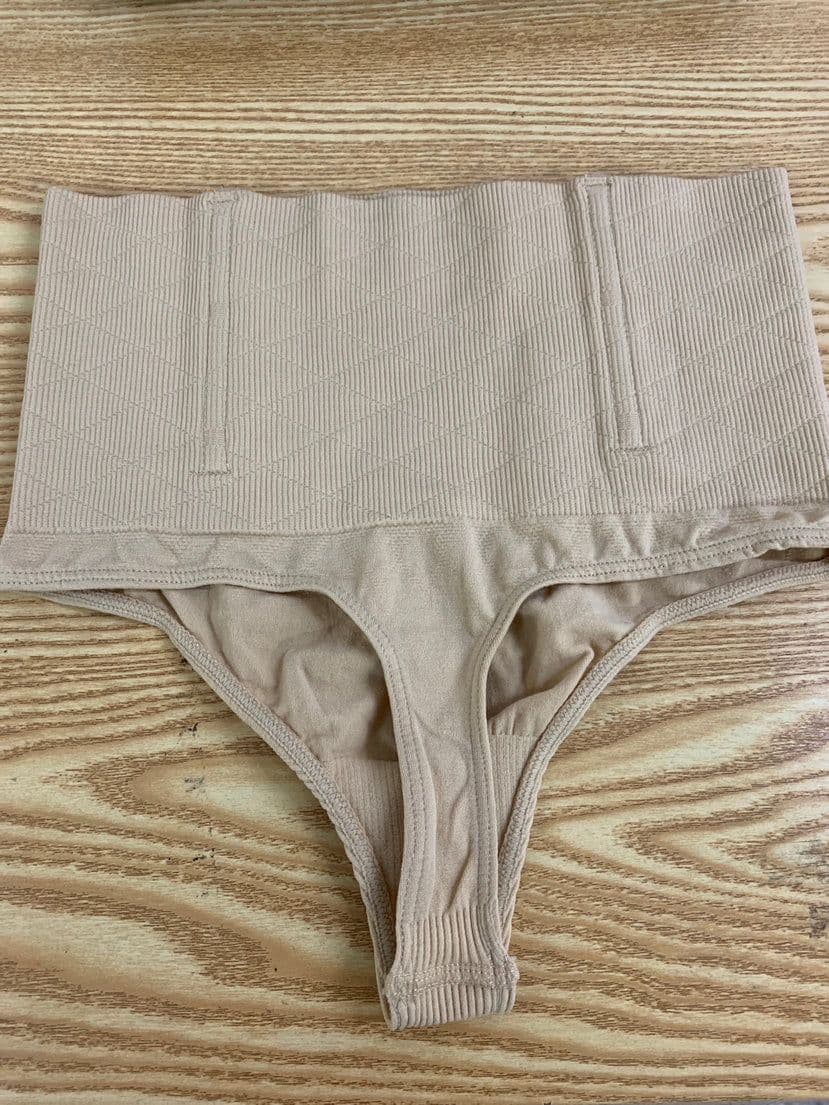 image-Women's High-Waist Shaping Thong - Nylon Seamless Tummy Control
