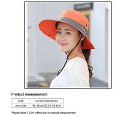 image-9002 Summer Ladies Outdoor Sunshade Hat Horsetail Hole Fisherman Hat Sunscreen Sun Hat Breathable Mountaineering Hat Parent-child Model