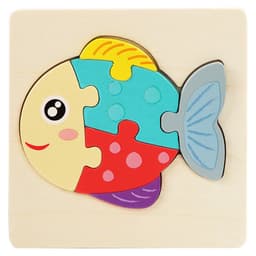 image-Wooden Geometric Puzzle Blocks - Ages 1-3