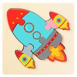 image-Wooden Geometric Puzzle Blocks - Ages 1-3