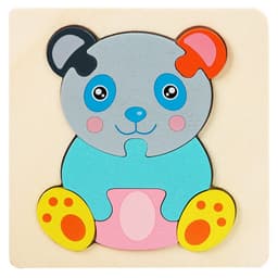 image-Wooden Geometric Puzzle Blocks - Ages 1-3