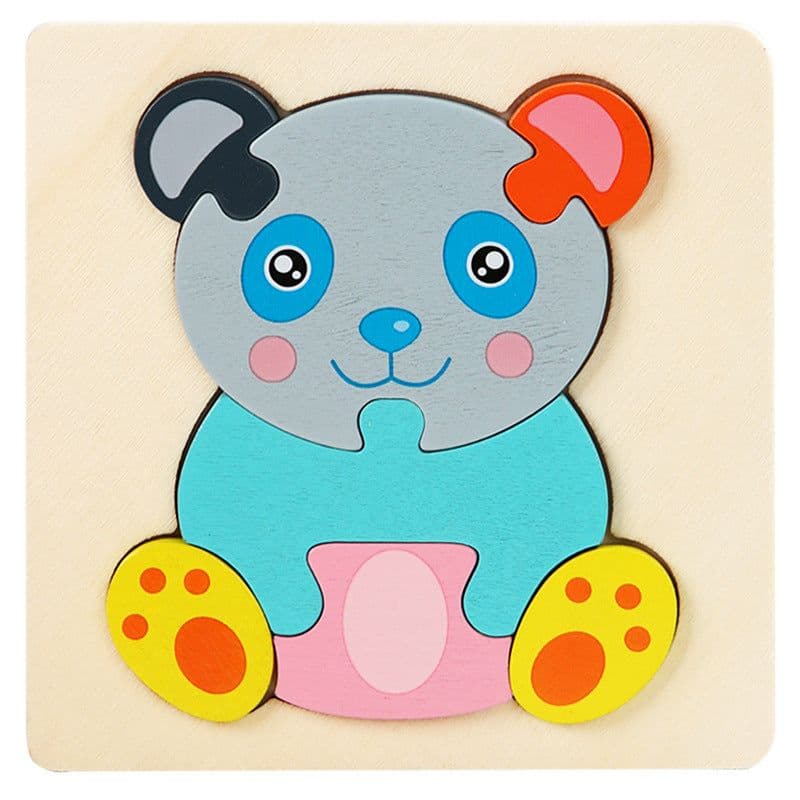 image-Wooden Geometric Puzzle Blocks - Ages 1-3