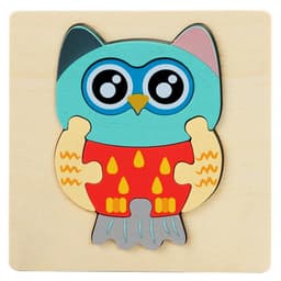 image-Wooden Geometric Puzzle Blocks - Ages 1-3