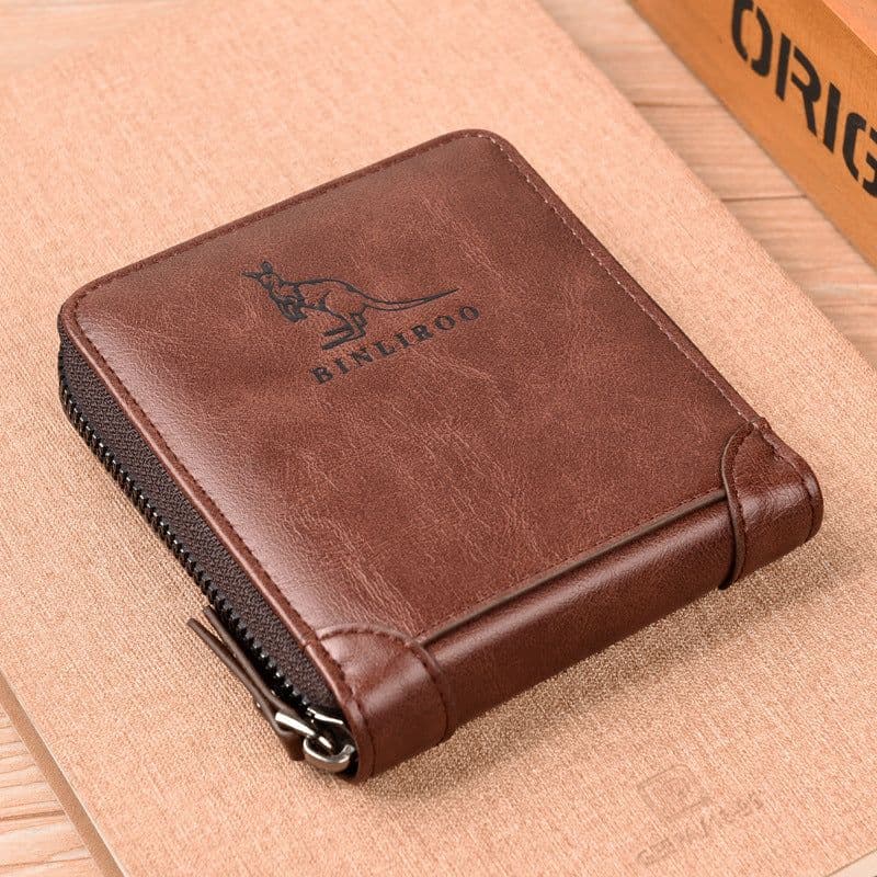 image-Binli Kangaroo Coin Purse - Anti-Theft Card Wallet - PU Leather - Zipper