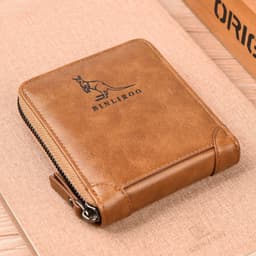 image-Binli Kangaroo Coin Purse - Anti-Theft Card Wallet - PU Leather - Zipper