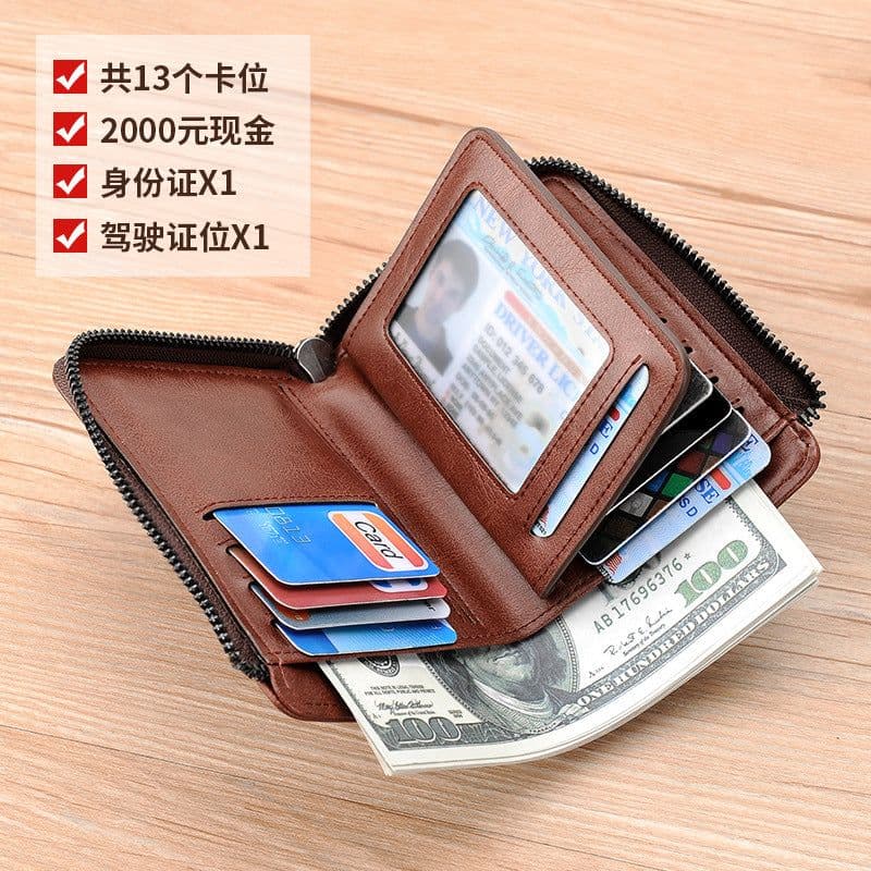 image-Binli Kangaroo Coin Purse - Anti-Theft Card Wallet - PU Leather - Zipper