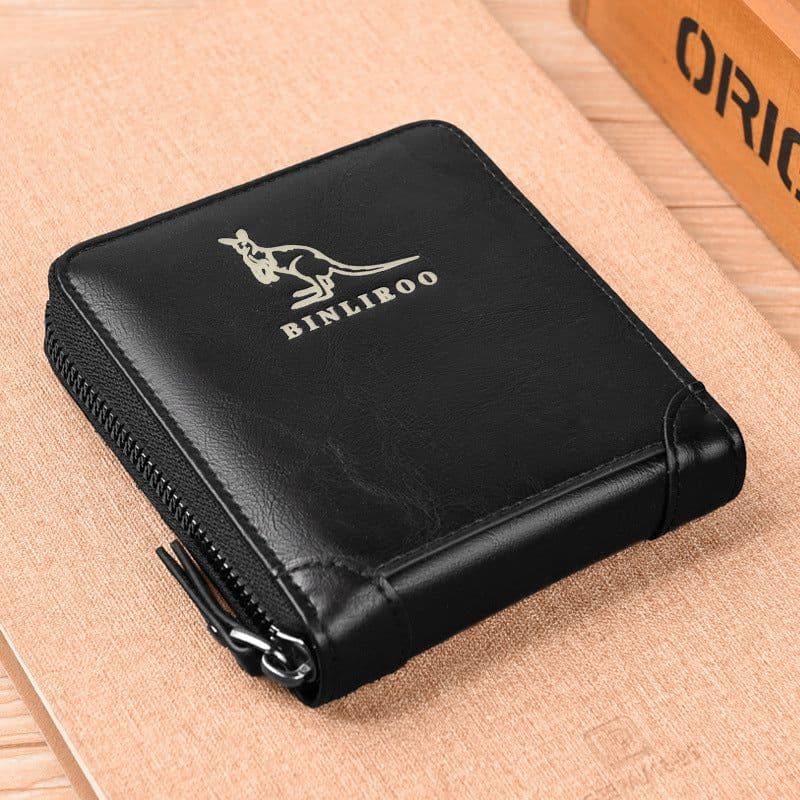 image-Binli Kangaroo Coin Purse - Anti-Theft Card Wallet - PU Leather - Zipper