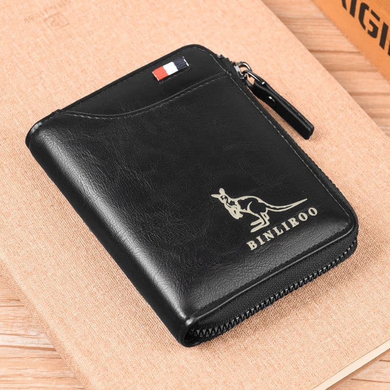 image-Binli Kangaroo Coin Purse - Anti-Theft Card Wallet - PU Leather - Zipper