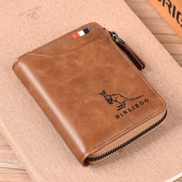 image-Binli Kangaroo Coin Purse - Anti-Theft Card Wallet - PU Leather - Zipper