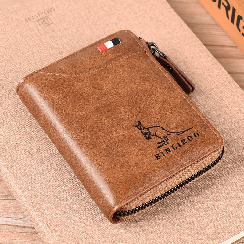 image-Binli Kangaroo Coin Purse - Anti-Theft Card Wallet - PU Leather - Zipper