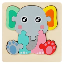 image-Wooden Geometric Puzzle Blocks - Ages 1-3