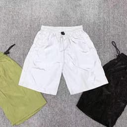 image-Fashion Brand designer Pleated light mens shorts nylon Drawstring
