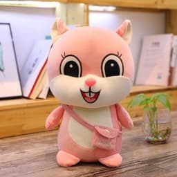 image-Squirrel Plush Toy - Pink 60cm Soft Cotton