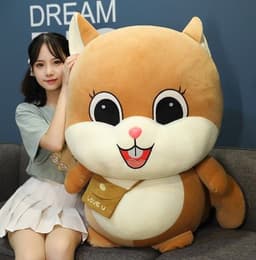 image-Douding squirrel doll vibrating the same plush toy squirrel doll super soft sleeping pillow large doll
