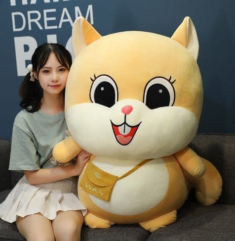 image-Douding squirrel doll vibrating the same plush toy squirrel doll super soft sleeping pillow large doll