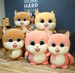 image-Douding squirrel doll vibrating the same plush toy squirrel doll super soft sleeping pillow large doll