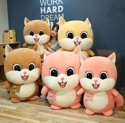 image-Douding squirrel doll vibrating the same plush toy squirrel doll super soft sleeping pillow large doll