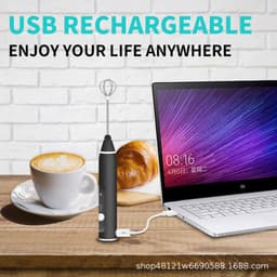 image-Handheld USB Electric Milk Frother - Baking Whisk Mixer