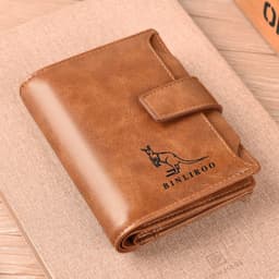 image-Binli Kangaroo Coin Purse - Anti-Theft Card Wallet - PU Leather - Zipper