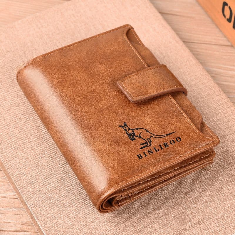 image-Binli Kangaroo Coin Purse - Anti-Theft Card Wallet - PU Leather - Zipper