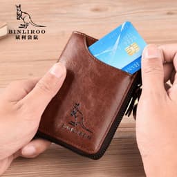 image-Binli Kangaroo Coin Purse - Anti-Theft Card Wallet - PU Leather - Zipper