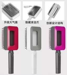 image-Air Cushion Comb - Purple Hidden Cleaning Claw