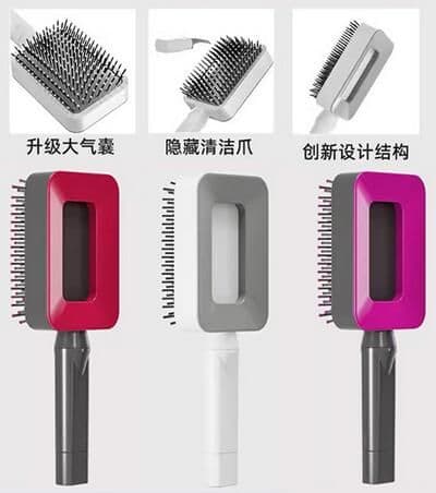 image-Air Cushion Comb - Purple Hidden Cleaning Claw