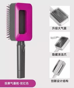 image-Air Cushion Comb - Purple Hidden Cleaning Claw