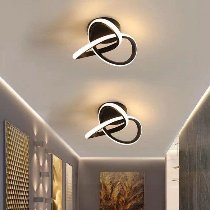 image-LED Ceiling Lamp Modern Double Circle Porch