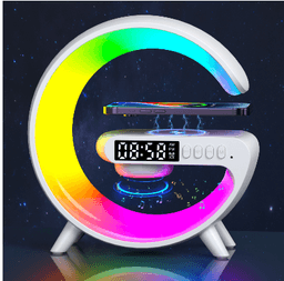 image-Small G Lamp Smart Bluetooth Speaker with Wireless Charger - Black 156*150*56mm