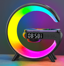 image-Small G Lamp Smart Bluetooth Speaker with Wireless Charger - Black 156*150*56mm