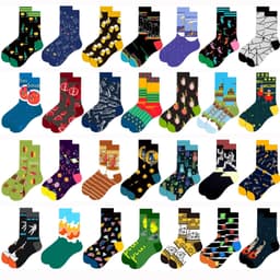 image-Men's Geometric Fruit Socks, Unisex Mid-Tube, Cotton 70%