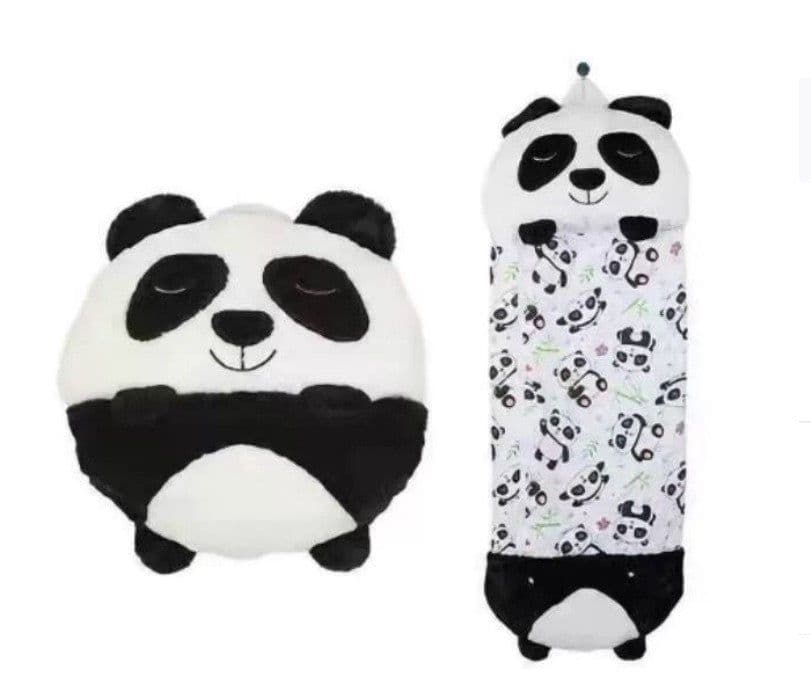 image-Children's Sleeping Bag Cocoon Panda Coral Fleece