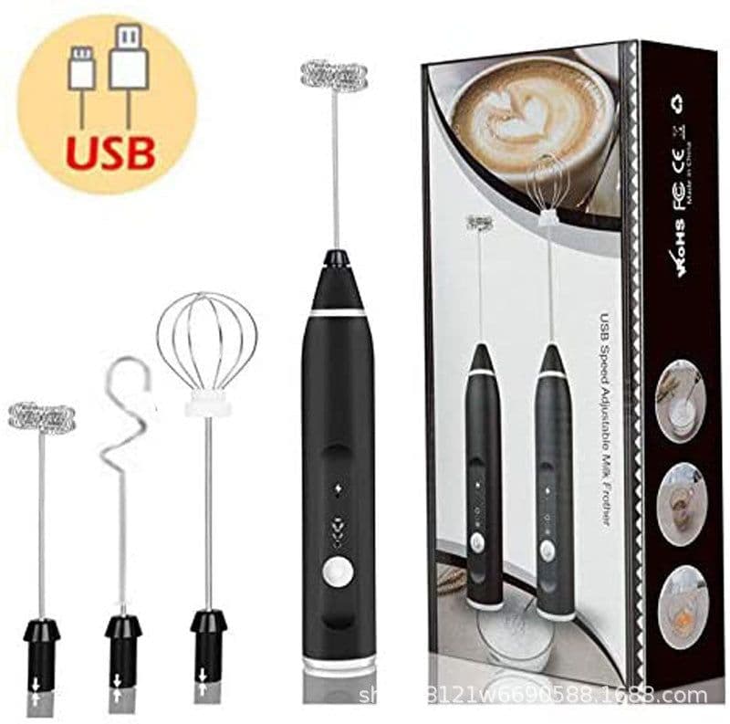 image-Handheld USB Electric Milk Frother - Baking Whisk Mixer