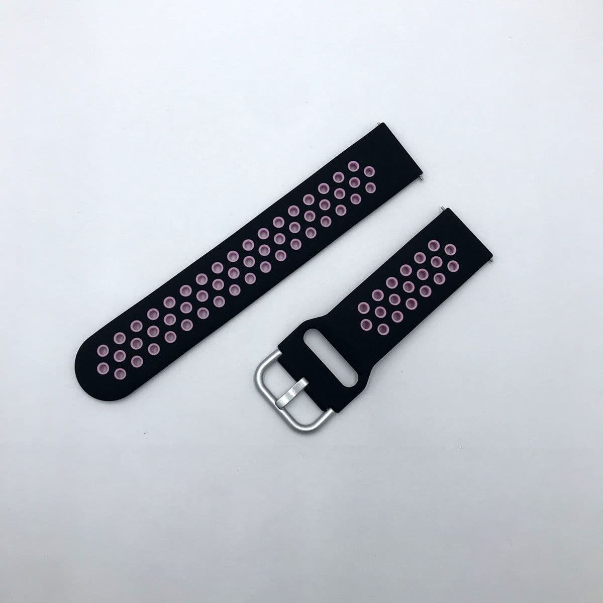 image-Samsung Huawei Silicone Watch Strap 20/22mm Black Red