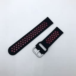 image-Samsung Huawei Silicone Watch Strap 20/22mm Black Red
