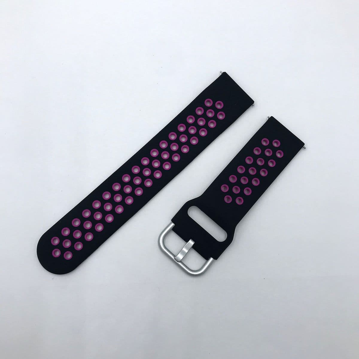 image-Samsung Huawei Silicone Watch Strap 20/22mm Black Red