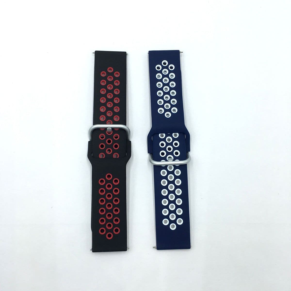 image-Samsung Huawei Silicone Watch Strap 20/22mm Black Red
