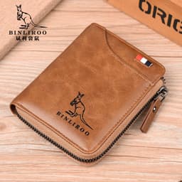 image-Binli Kangaroo Coin Purse - Anti-Theft Card Wallet - PU Leather - Zipper