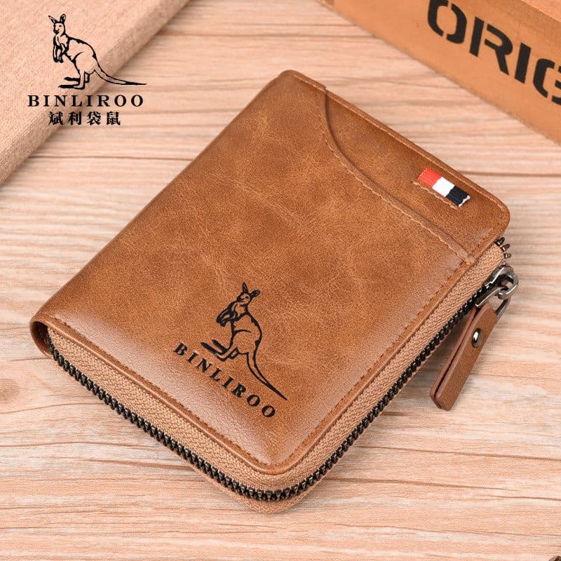 image-Binli Kangaroo Coin Purse - Anti-Theft Card Wallet - PU Leather - Zipper
