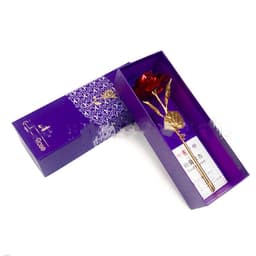 image-24K Luminous Color Gold Rose Flower Set