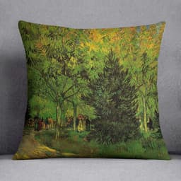 image-A Lane in the Public Garden at Arles by Van Gogh Cushion