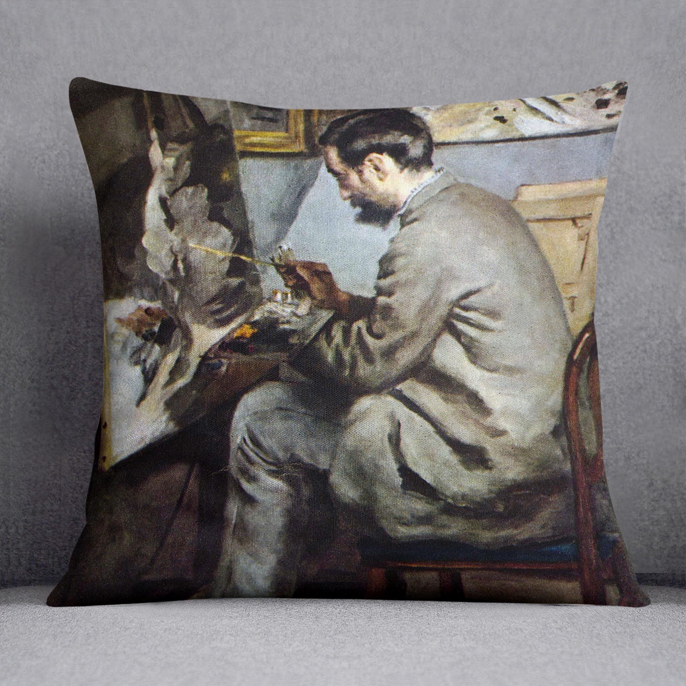 image-The painter in the studio of Bazille by Renoir Cushion