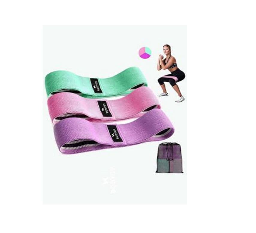 image-Resistance Band Elastic Hip Squat Fitness Circle - Latex Mesh